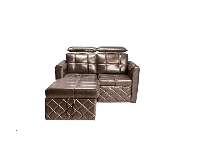 VIVDeal Compact Leatherette L Lounger Storage